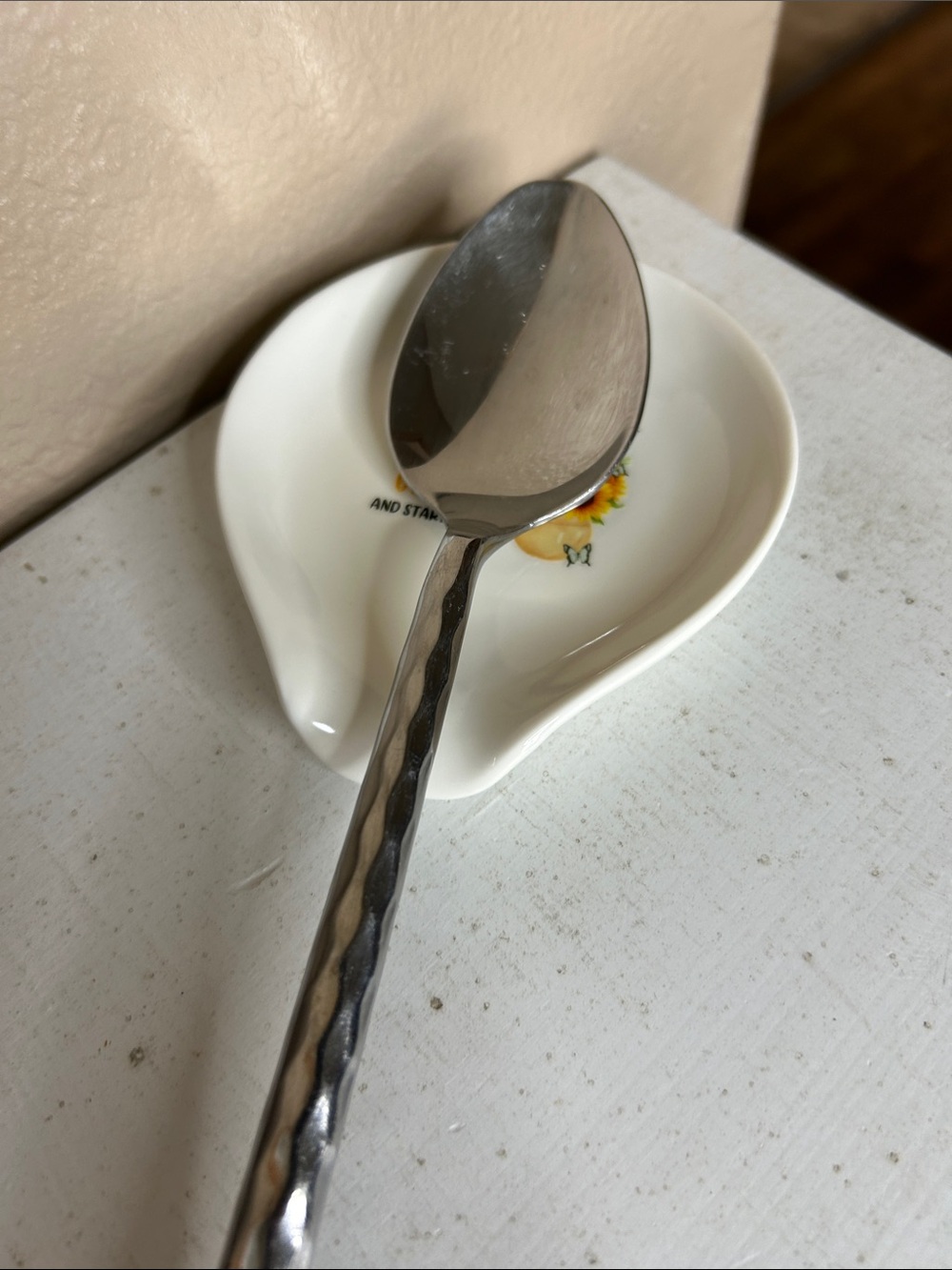 SUNFLOWER Inspirational Spoon Rest - White & Yellow - Picture 4 of 4